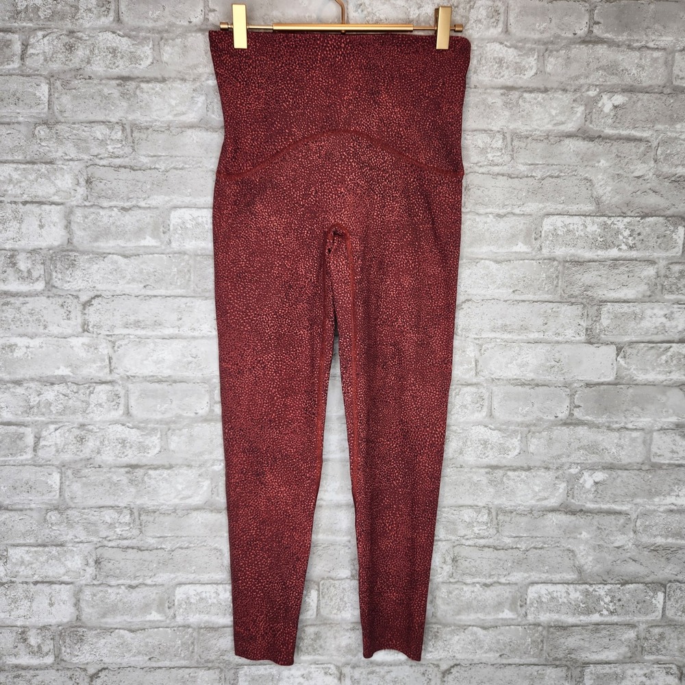 SPANX Burgundy Speckled High-Waist Leggings